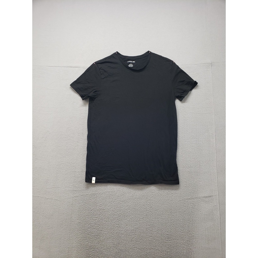 Lacoste Men T Shirts M Black Logo Crew Neck Pullover Short Sleeve Underwear